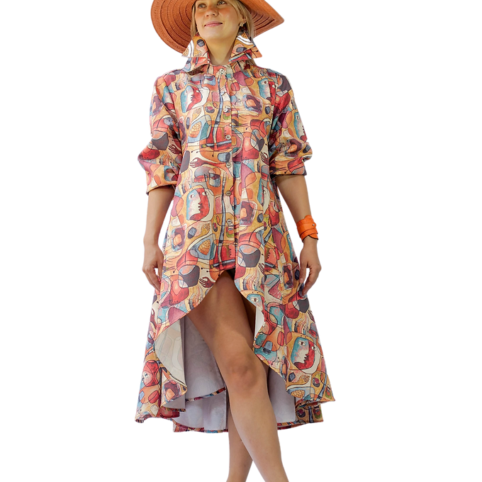 FLOR CORTA dress coat Vestido FLOR corto