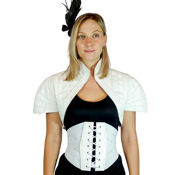 FUTURIST leather crop top / Chaleco corto FUTURISTA