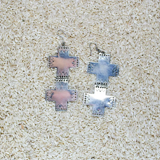 DOULBLE CROSS earings    /    CRUZ DOBLE aretes