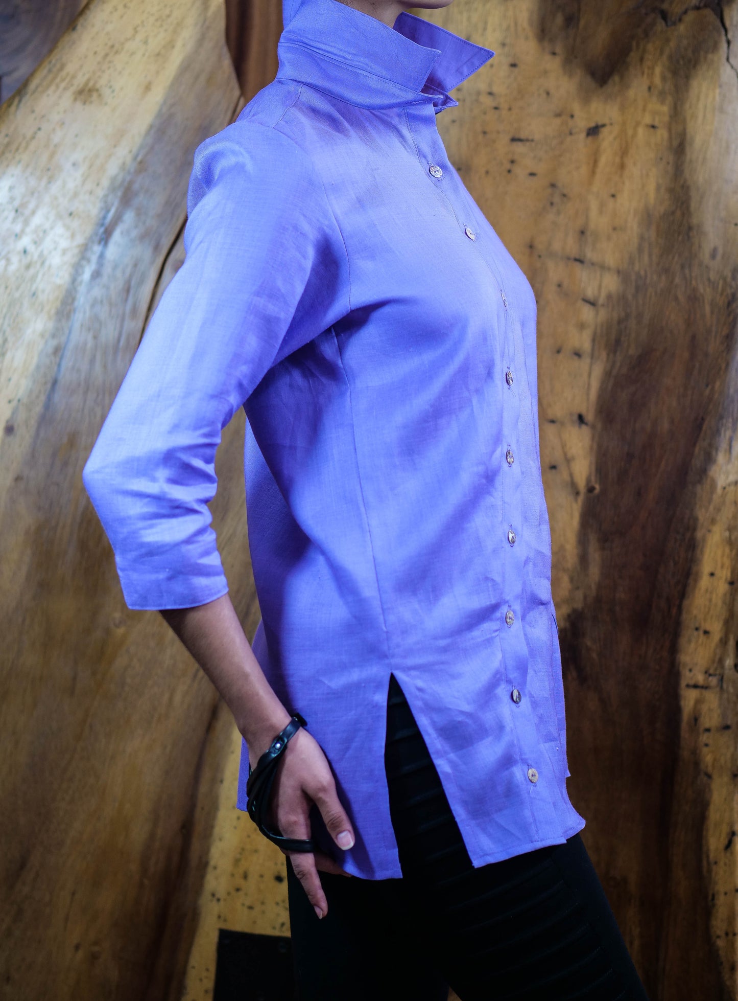 BUTTONS ON A SIDE shirt    /  BOTONES CHUECOS camisa