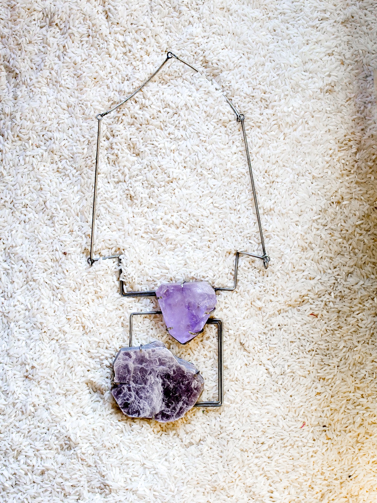 LEPIDOLITE/ AMETHYST necklace   / Collar LEPIDOLITA Y AMATISTA