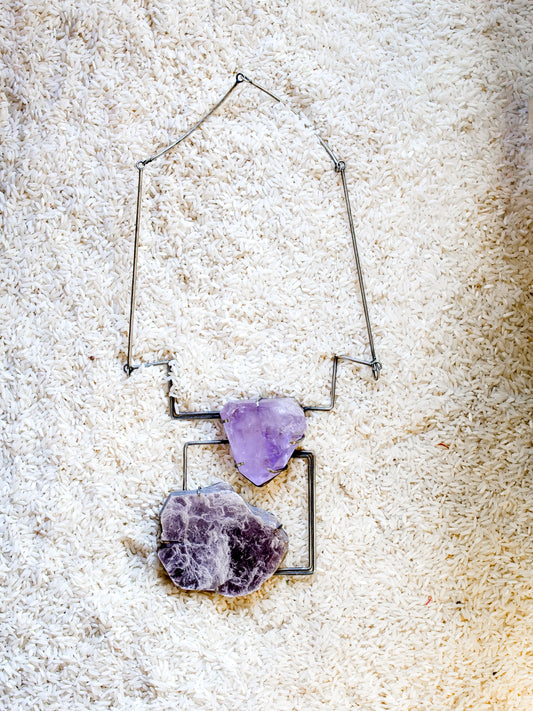 LEPIDOLITE/ AMETHYST necklace   / Collar LEPIDOLITA Y AMATISTA