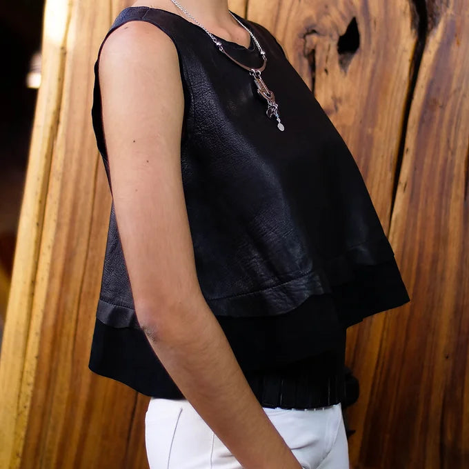 FALDÓN leather top     /  blusa FALDON